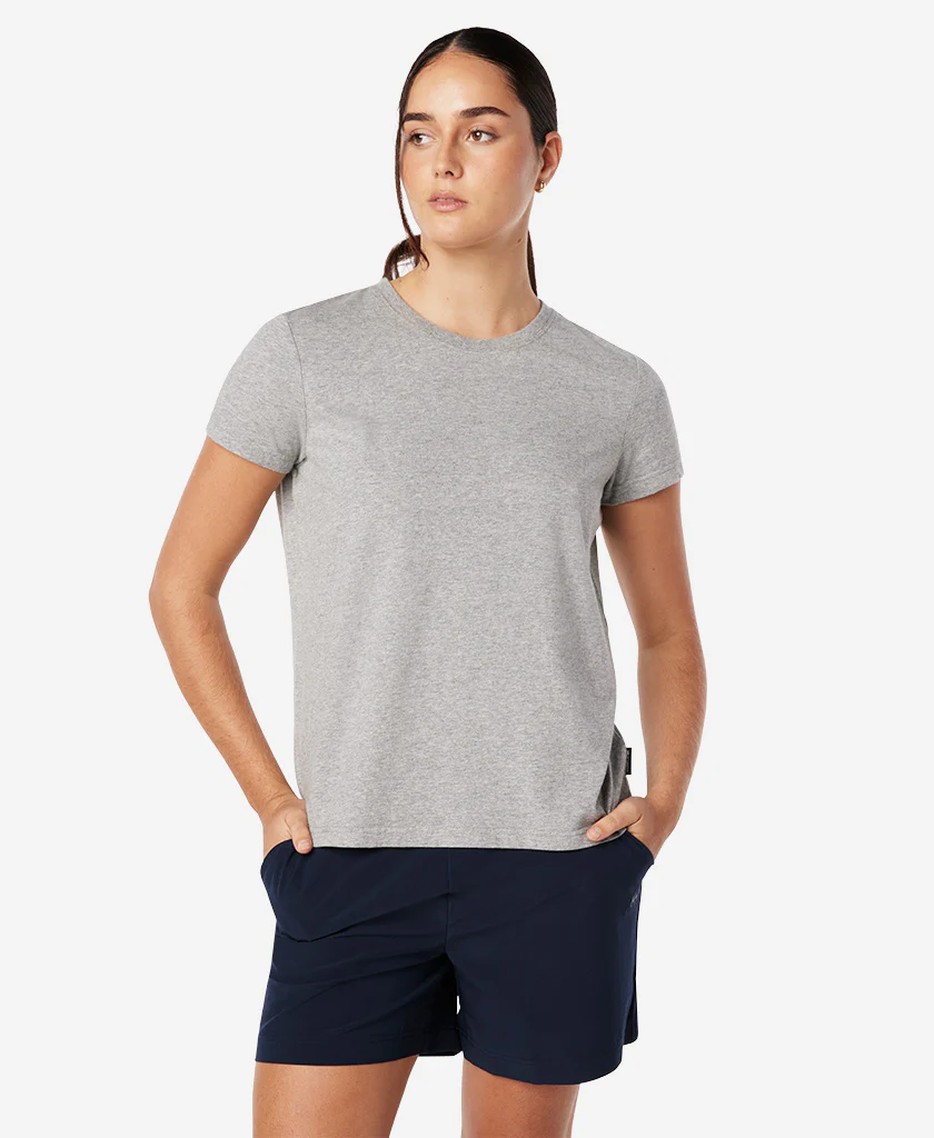 W CREW T-SHIRT, Grey Melange - Image 4